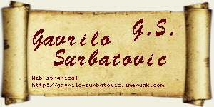 Gavrilo Šurbatović vizit kartica